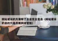 网站建设的方案除了企业完全是自（网站建设的目的只是开展网络营销）