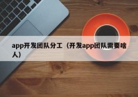 app开发团队分工（开发app团队需要啥人）