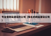 专业做网站建设的公司（知名的网站建设公司）