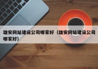 雄安网站建设公司哪家好（雄安网站建设公司哪家好）