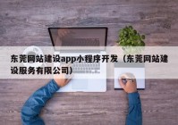 东莞网站建设app小程序开发（东莞网站建设服务有限公司）